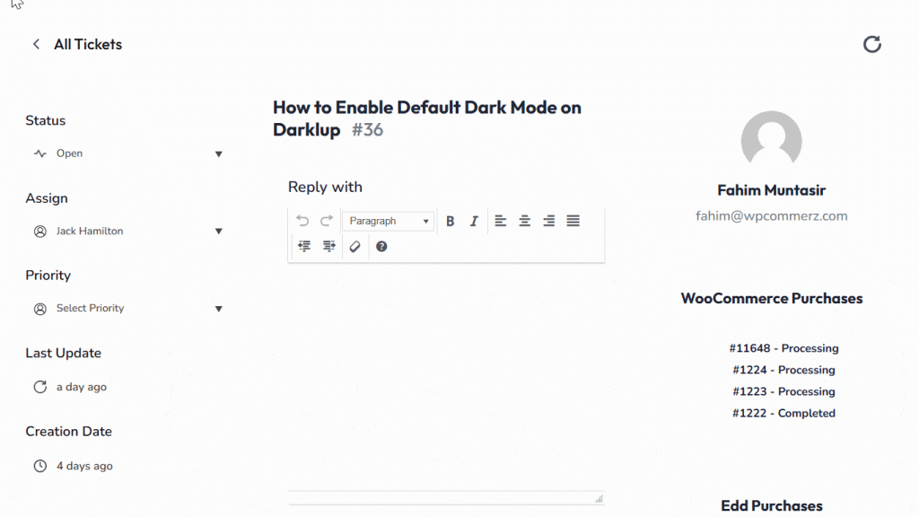 Dark Mode Default Dark mode Reposne 1